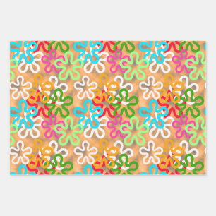 Colorful African Blob Abstract Shapes Pattern Wrapping Paper Sheet