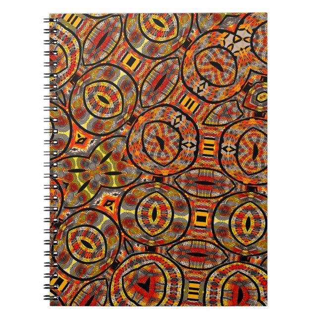 Colorful African fabric - Seamless pattern, illust Notebook (Front)