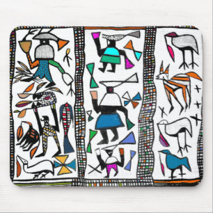Colorful African Senufu print Mouse Mat
