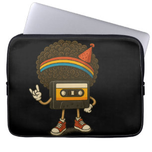 Colorful Afro Cassette Character Sticker Laptop Sleeve