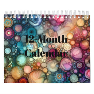 Colorful Alcohol Ink Design Calendar