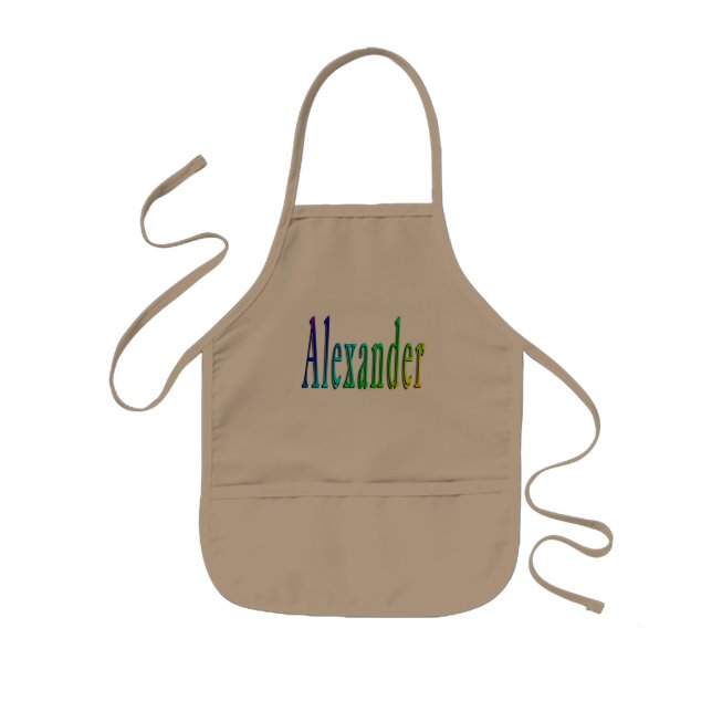 Colorful Alexander Name, Kids Apron (Front)