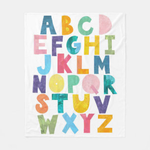 Colorful Alphabet  Fleece Blanket