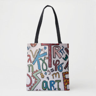 Colorful Alphabet Tote Bag