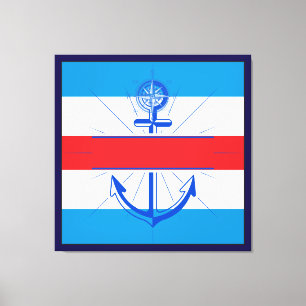 Colorful Anchor with customise button Canvas Prin Print