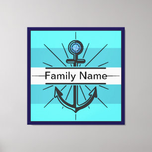 Colorful Anchor with customise button Canvas Print