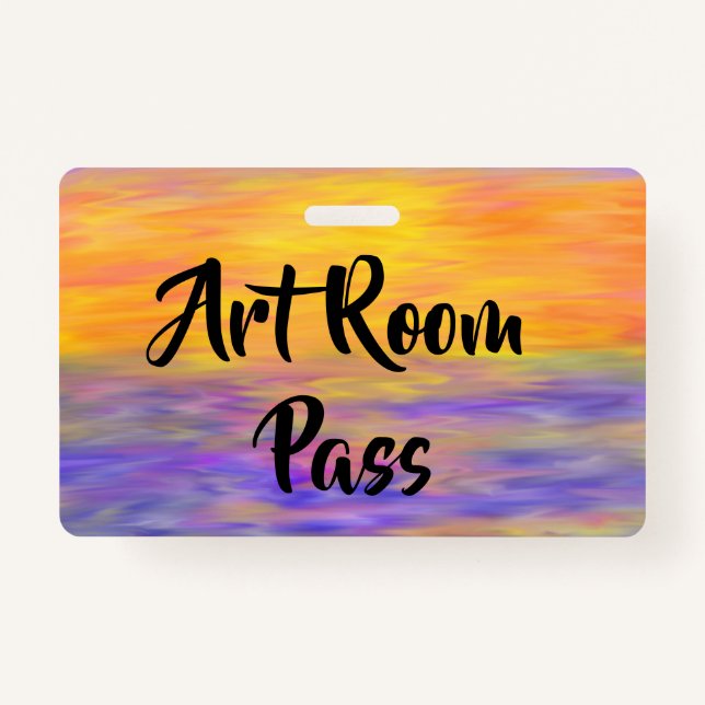 Colorful and Fun School Pass ID Badge (Front)