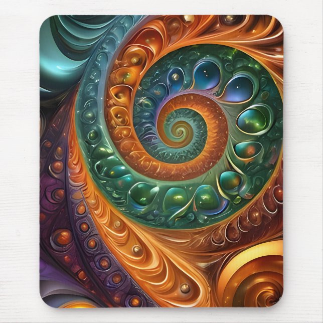 colorful and modern, spiral design mouse mat (Front)