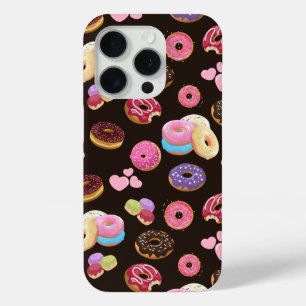 Colorful and Tasty Donuts and Hearts iPhone 15 Pro Case