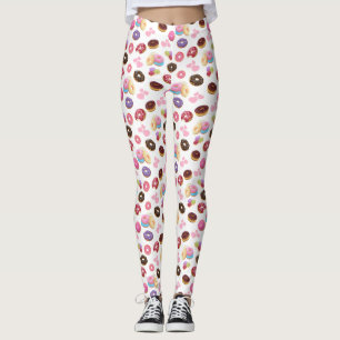 Colorful and Tasty Donuts and Hearts Leggings