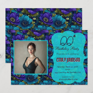 Colorful Anemones Happy Birthday Gift For Women Invitation
