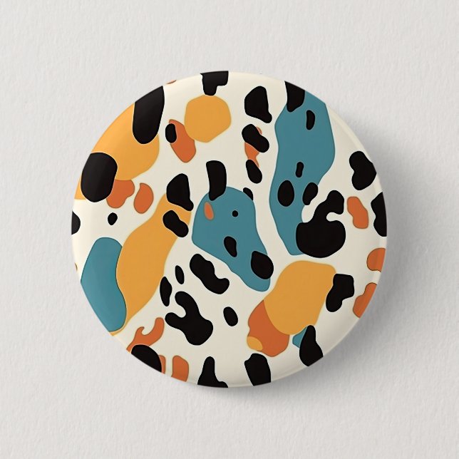Colorful Animal Print 04 6 Cm Round Badge (Front)