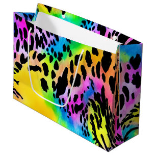 Colorful Animal Print Pattern Large Gift Bag