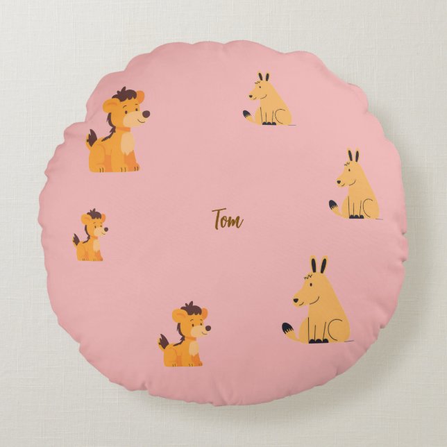 Colorful Animal Print Throw Pillow (Front)