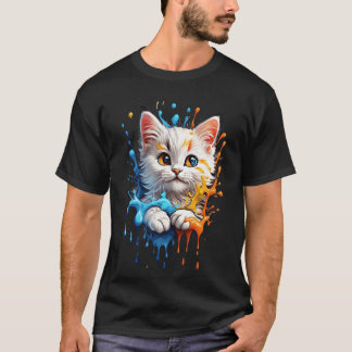 Colorful Animated Cat friend T-Shirt