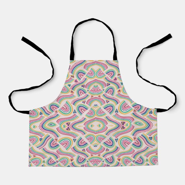 Colorful apron with a vibrant, intricate pattern  (Front)