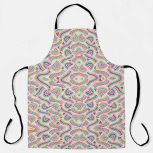 Colorful apron with intricate, swirling patterns 