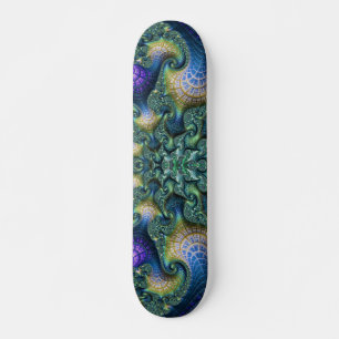 Colorful Architectural Spirals Fractal Abstract Skateboard