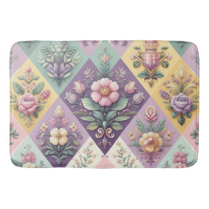 Colorful argyle pastel Easter/Spring Bath Mat