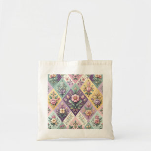 Colorful argyle pastel Easter/Spring Tote Bag