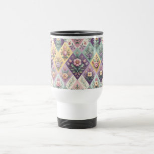 Colorful argyle pastel Easter/Spring Travel Mug