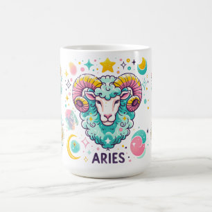 Colorful Aries Zodiac Astrology Sign Coffee Mug