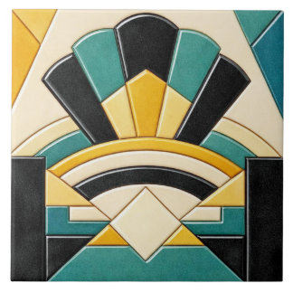 Colorful Art Deco style Ceramic Tile