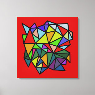 colorful art geometric triangles canvas print