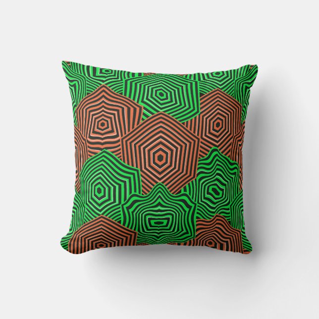 Colorful Art Nouveau Geometric Pattern  Cushion (Front)