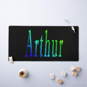 Colorful Arthur Name, Desk Mat