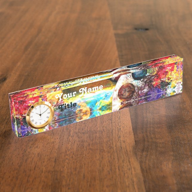 COLORFUL ARTIST COLOR PALETTE NAMEPLATE (Side)