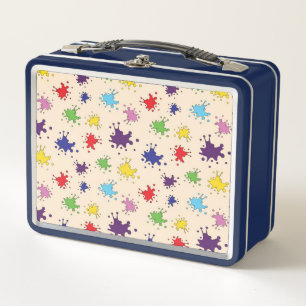 Colorful Artist Palette paint splatter ink splash Metal Lunch Box