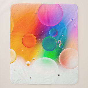 Colorful artistic image of oil drop on water, mode sherpa blanket