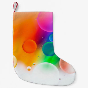 Colorful artistic image of oil drop on water, mode small christmas stocking