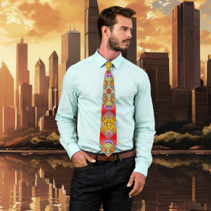 Colorful Artistic Leaded Glass Fantasy Tie