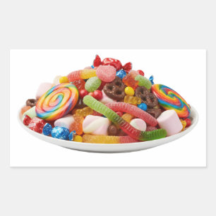 Colorful Assorted Candies on Plate Sticker