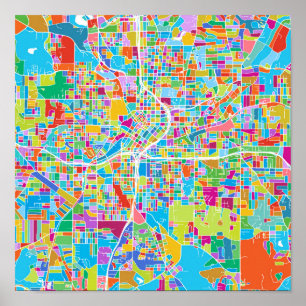 Colorful Atlanta Map Poster