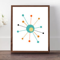 Colorful Atomic Starburst Mid Century Modern