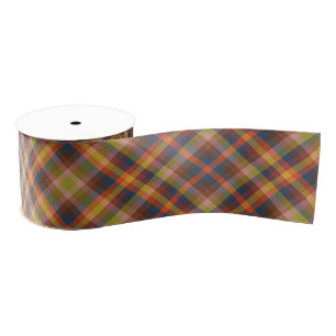 Colorful Autumn And Winter Colored Stripes Pattern Grosgrain Ribbon