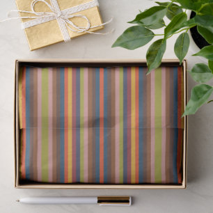 Colorful Autumn And Winter Colored Stripes Pattern Tissue Paper