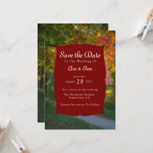 Colorful Autumn Day Save the Date Card