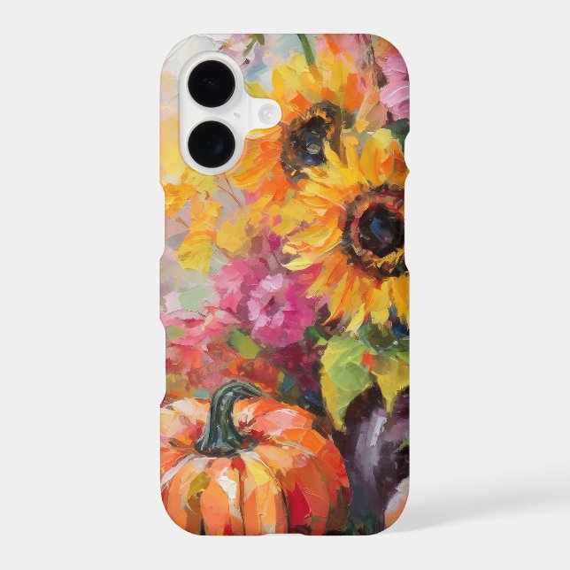 Colorful Autumn Floral and Pumpkins (Back)