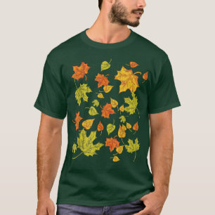 Colorful Autumn Forest Nature Botanical Leaves Fal T-Shirt