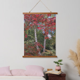 Colorful Autumn Leaves and Trees Hanging Tapestry