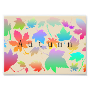 Colorful autumn leaves photo print