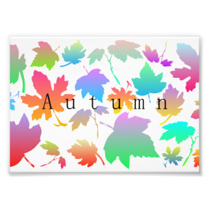 Colorful autumn leaves photo print