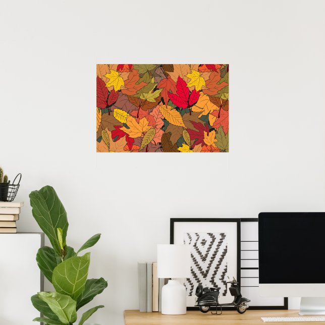 Colorful autumn leaves poster (Home Office)
