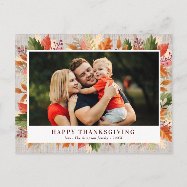 colorful Autumn thanksgiving photo card (Front)