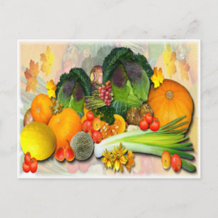COLORFUL AUTUMN VEGERABLES  POSTCARD
