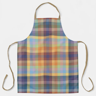 Colorful Autumn Winter Colored Checkered Pattern   Apron